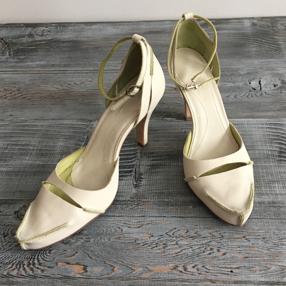Corso Como Ivory Leather Comfort Heels size 10m